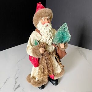 Vintage Santa with Book and Tree - Possible Dreams Clothtique by Dept. 56